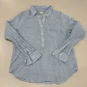 J. Crew Sky Blue and White Striped Top
